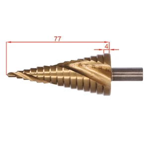 Stupňovitý kužeľový vrták HSS 4341 TiN 4-32 mm - slide 2
