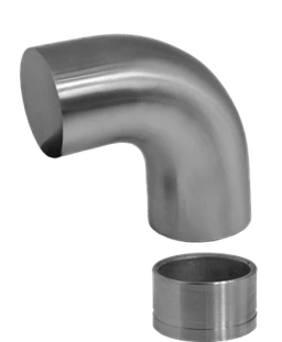 Ukončovací oblúk s medzikusom, na drevené madlo, AISI 304