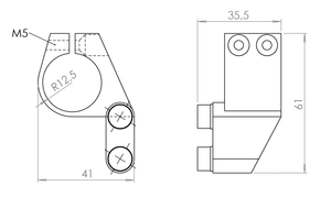 Doraz horný, (L) pre závesný systém, brúsená nerez AISI 304 - slide 1