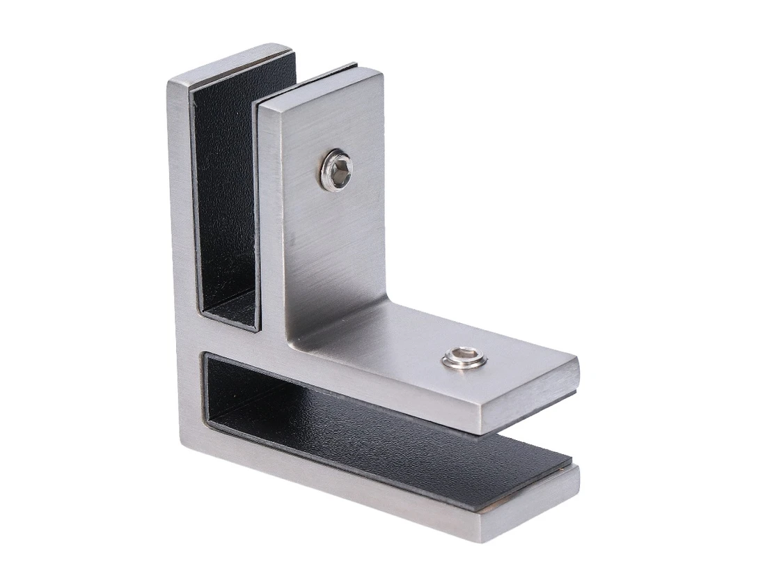 Úchyt skla rohový, sklo 12 mm, brúsená nerez AISI 304