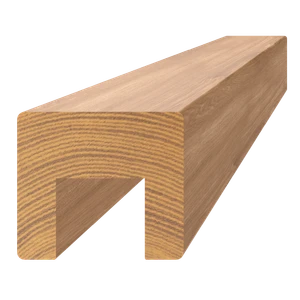 Dřevěný profil (45x40mm/L:3000mm) s drážkou 24x22mm, materiál: dub, broušený povrch bez nátěru, balení: PVC fólie, necinkovaný materiál - slide 0