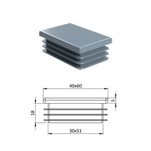 Krytka plastová 40 x 60 mm - slide 0