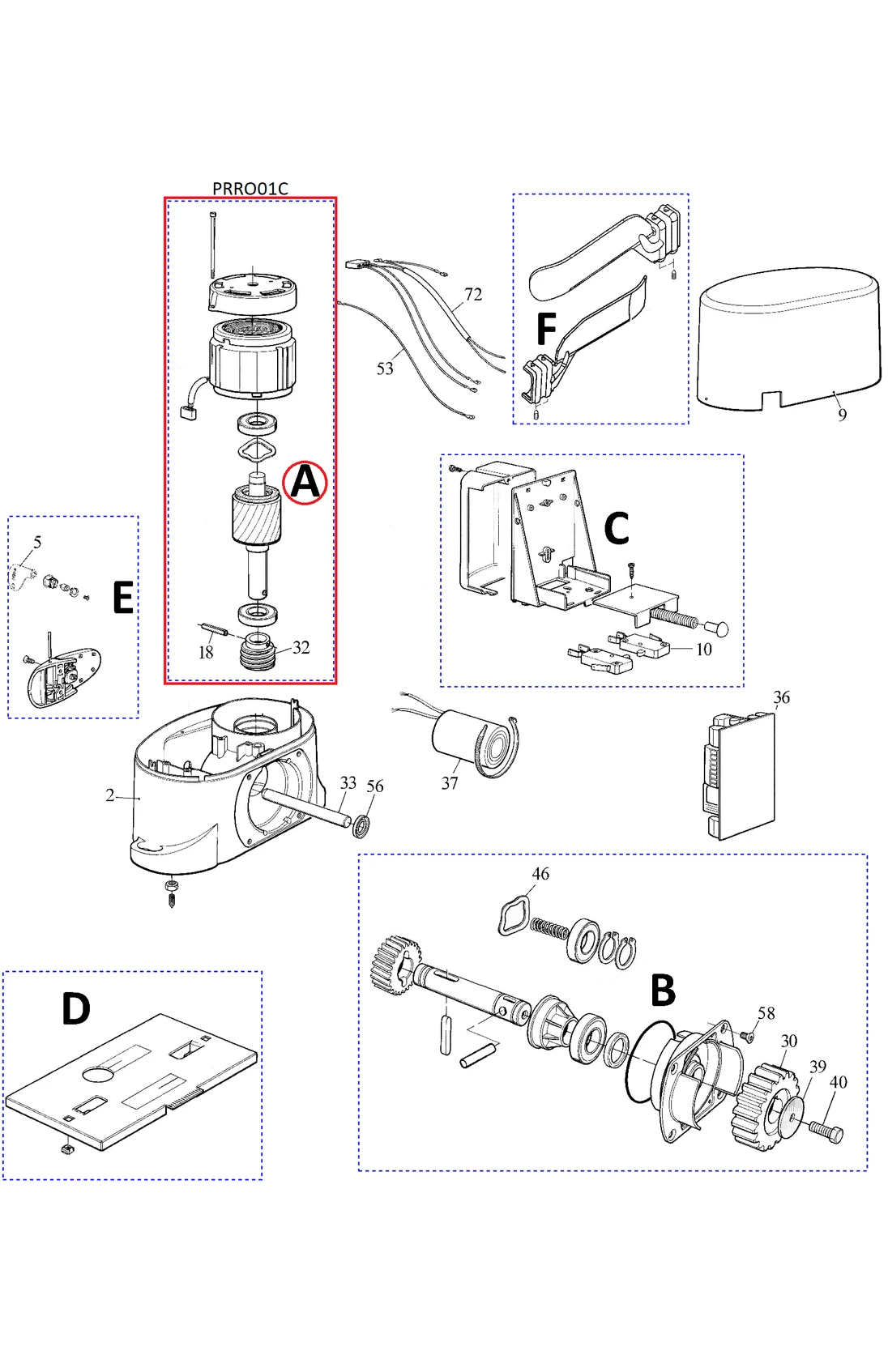 VÝROBA UKONČENA - PRRO01C motor komplet pre ROBO500