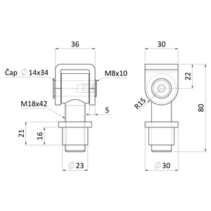 Pant M18 Navařovací, otevíratelný 90°, nastavitelný 1D, částečně pozinkovaný - slide 1