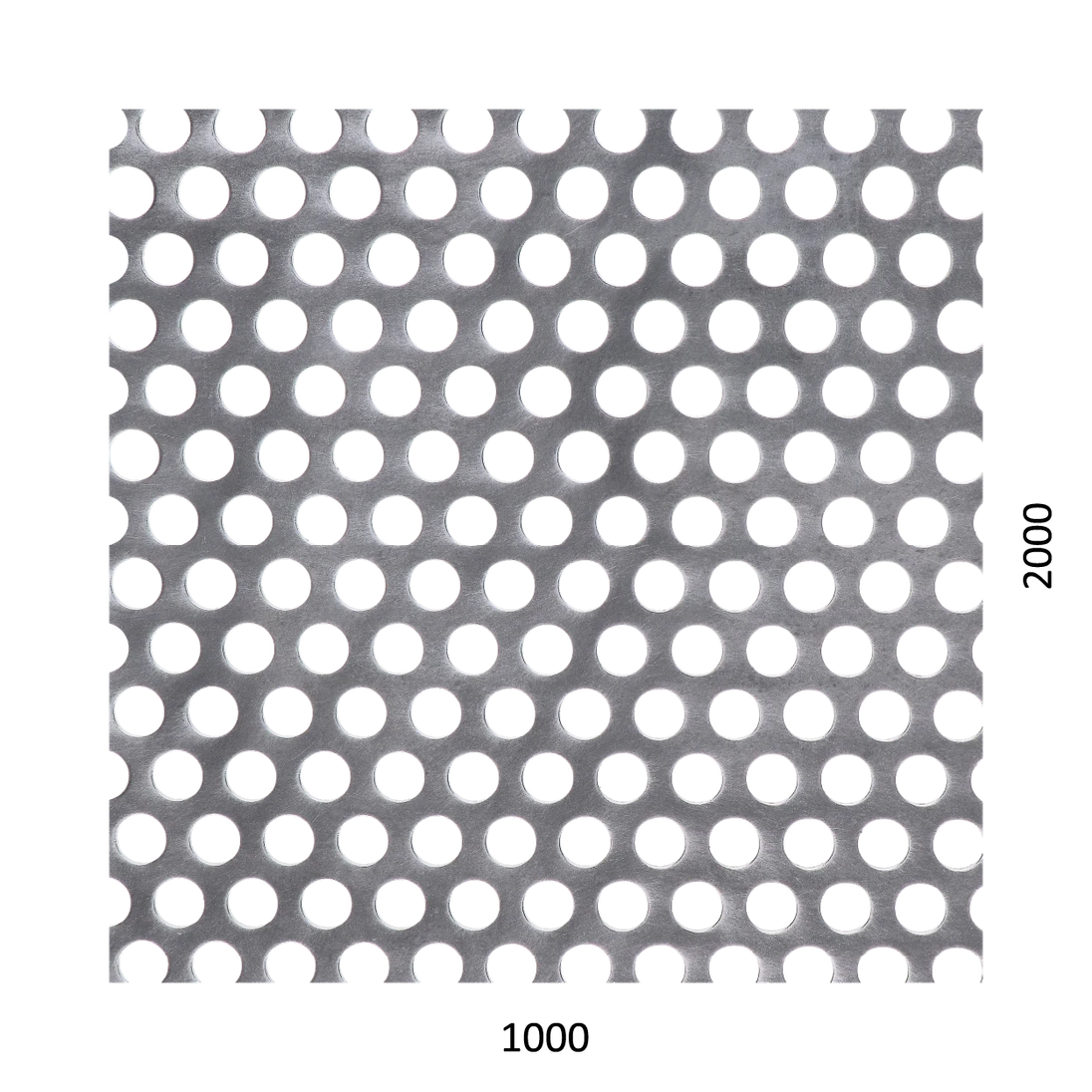 Dierovaný plech Zn t = 1 mm, otvor ø 10 mm, rozteč 15 mm