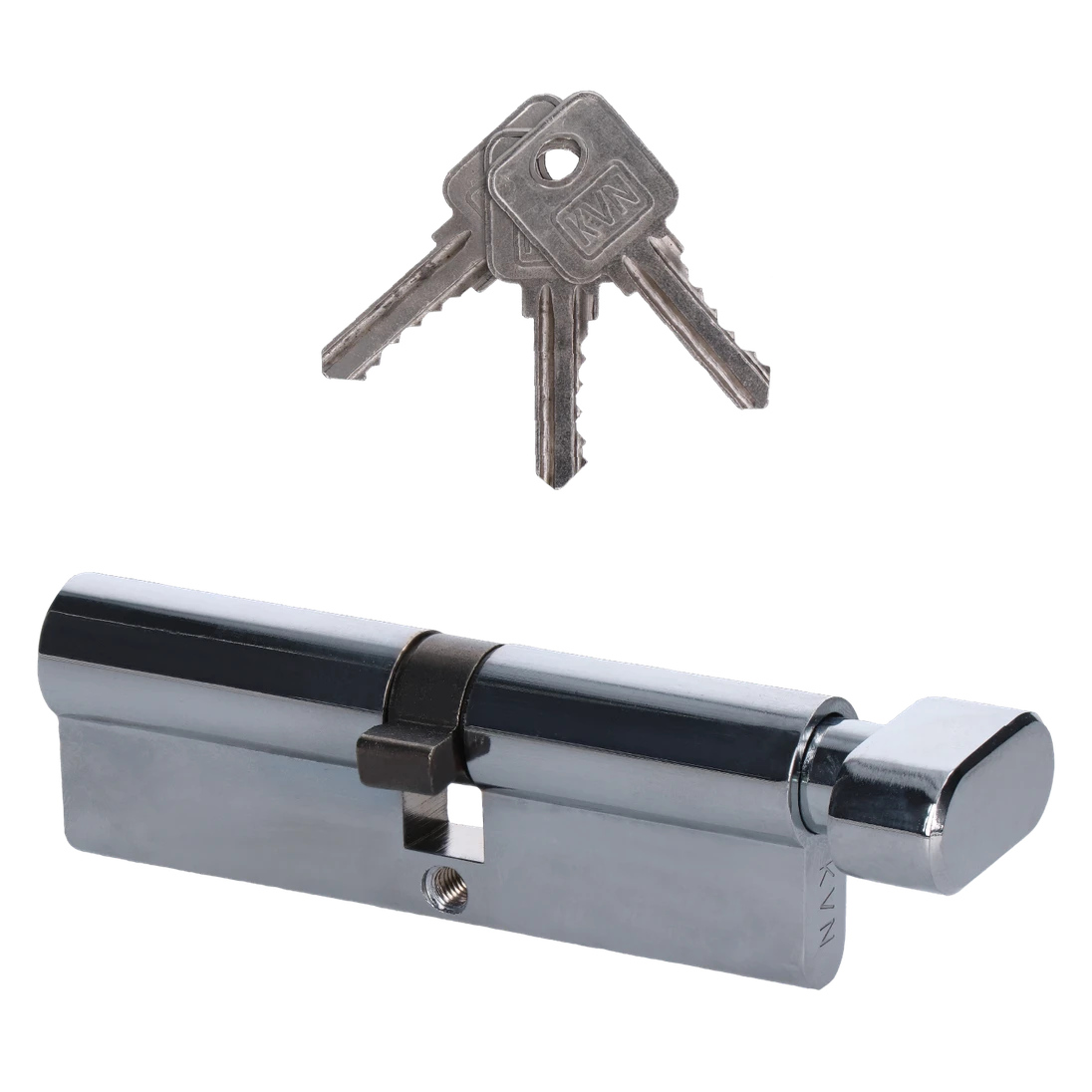 Cylindrická vložka EURO 45/50mm s kulkou, niklová, 3 klíče, šroub M5x65mm