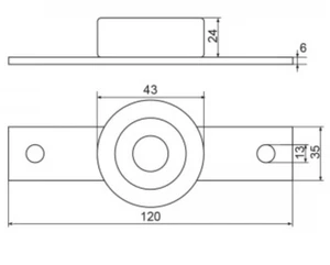 Koliesko polyamidové ø 43/13 mm, B = 35 mm, s ložiskom - slide 1