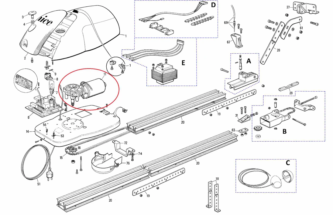 MGDC00200 motor 24 V, 26 W s prevodovkou SP6100