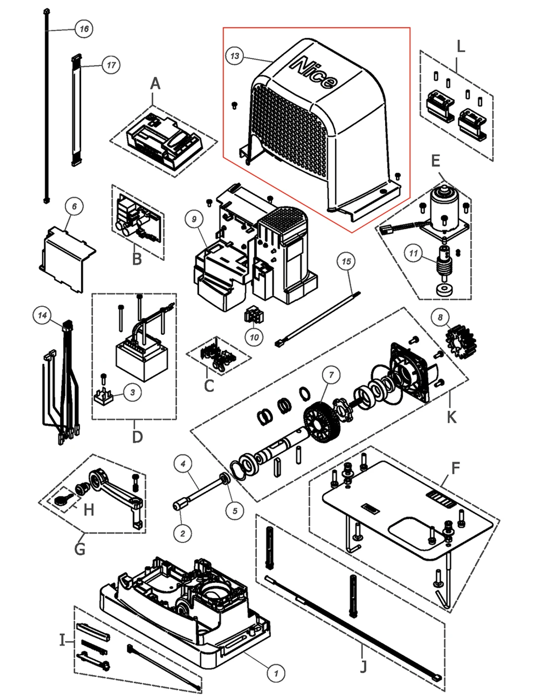 PD2123B0002 vrchný kryt motora RBS400/RBS600