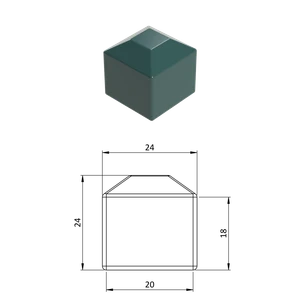 Vonkajšia krytka 20 x 20 mm, plastová PE - slide 0