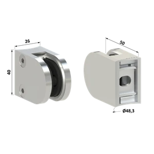 Svorka na trubku ø 48,3 mm, sklo 6–10,76 mm, AISI 304 - slide 1