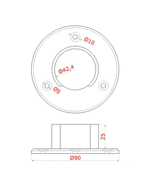 Kotviaca príruba, lepený spoj, brúsená nerez AISI 304 - slide 1