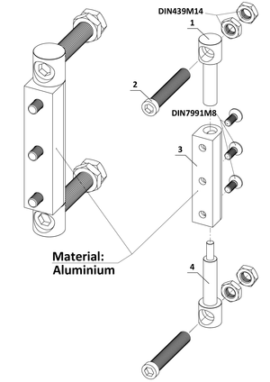 Pánt - kombinácia nerez / hliník, na navarenie, alebo priskrutkovanie - slide 2