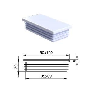 Krytka plastová 50 x 100 mm - slide 0