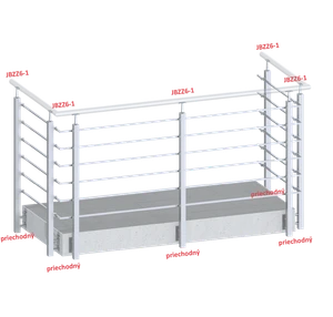 Nerezový stĺp, bočné kotvenie, 6-radový M6, vnútorný - slide 2