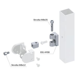 Nastaviteľný záves 0-90° k svorke, brúsená nerez AISI 304 - slide 2