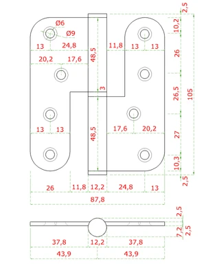 Pánty (P), nosnosť 80 kg, brúsená nerez AISI 304 - slide 3