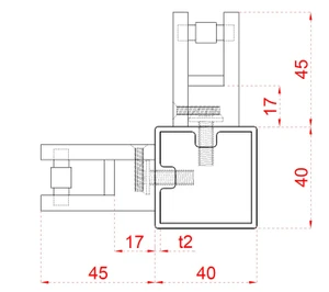 Nerezový stĺp, vrchné kotvenie, výplň: sklo, rohový - slide 3