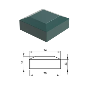 Vonkajšia krytka 70 x 70 mm, plastová PE - slide 0