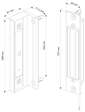 B-MAG-2500 zapustený elektromagnet s dorazovou lištou, RAL9005 - slide 1
