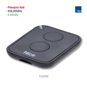 Vysielač 2-kanálový, 433 MHz, plávajúci kód, čierny - slide 0