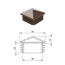 Krytka plastová so strieškou 50 x 50 mm, hnedá