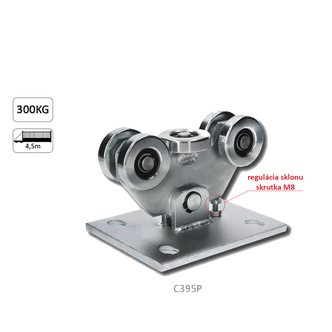 Vozík PICCOLO KLASIK do 300 kg, profil 67 x 67/69 x 69 mm