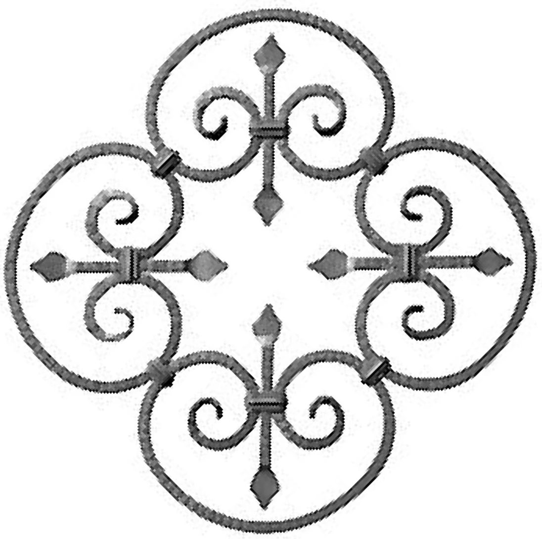 Kovářský ornament H 590 x L 590mm,12 x 12mm
