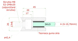 Svorka skla 6 - 10,76 mm na trubku ø 42,4 mm, AISI 316 - slide 2