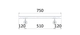 Madlo 40x40mm, L-750mm, broušená nerez AISI304