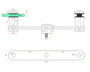 DOPREDAJ! bočné kotvenie, sklo 6 - 16 mm, ø 30 mm, AISI 304 - slide 1