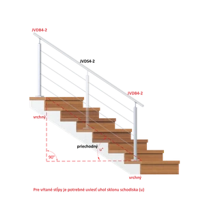 Nerezový stĺp, vrchné kotvenie, 4-dierový koncový - slide 1