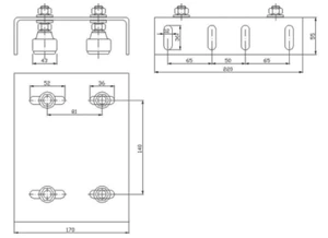Horné vedenie s kolieskami, na max. šírku profilu 60 mm - slide 1