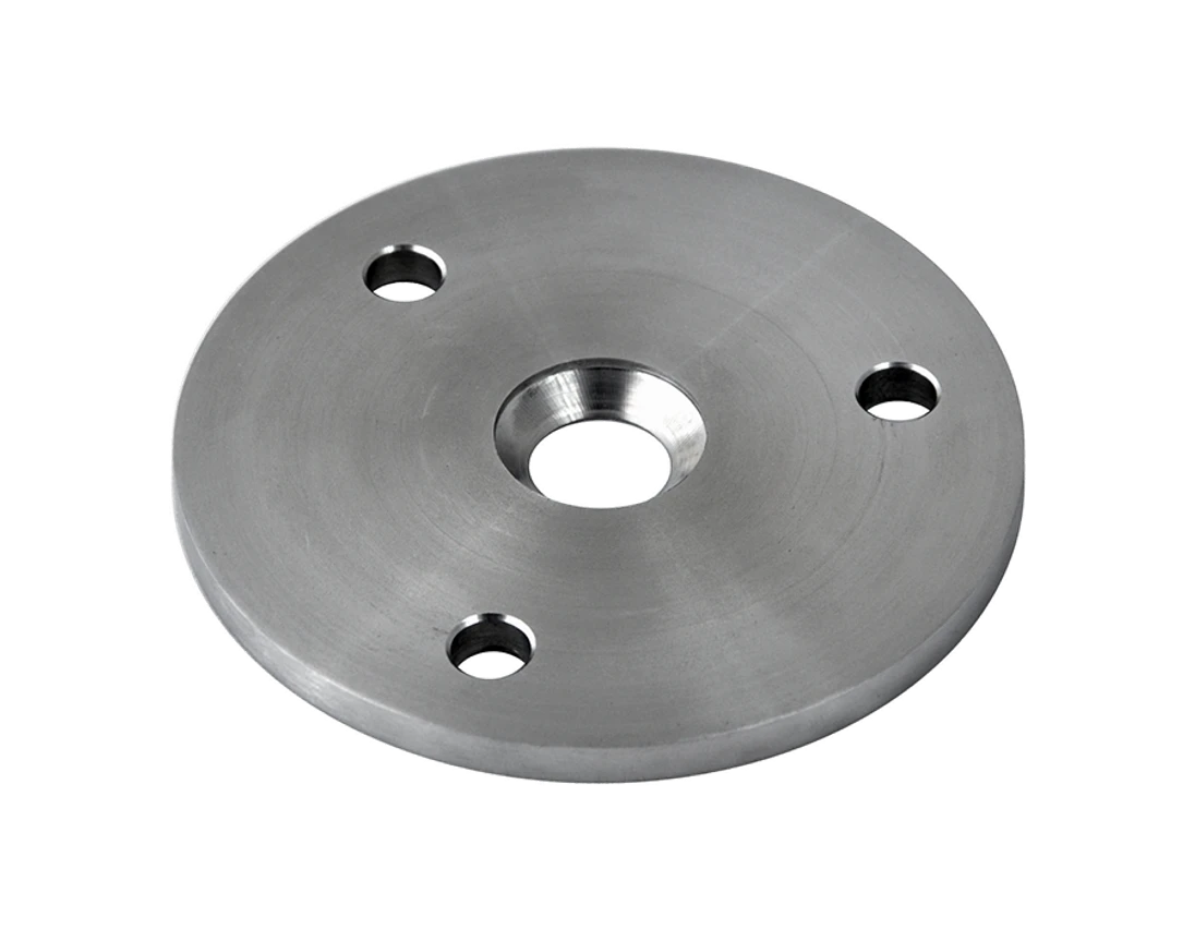 Kotviaca platňa ø 100 mm na drevený stĺp, brúsená AISI 304