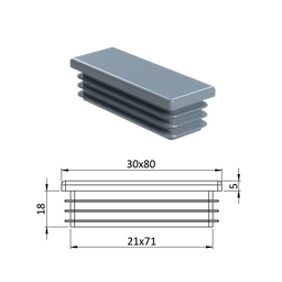 Krytka plastová 30 x 80 mm