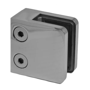 Svorka skla/plechu na jokel 40 x 40 mm, leštená AISI 304 - slide 0