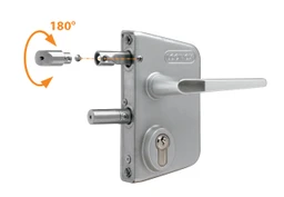 LOCINOX® Zámkový set LAKQ U2 pro montáž na čtvercový jekl (kazeta, zámek, hliníkové kliky, cylindrická vložka), volitelná barva RAL