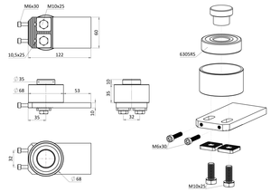 Ložiskový závěs M10 x 25 mm - slide 4