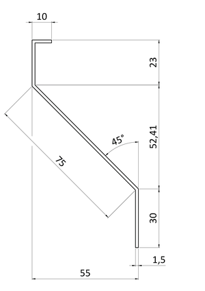 Z-profil lamela 3000mm, pozink s vyztuženou hranou 10mm - slide 2