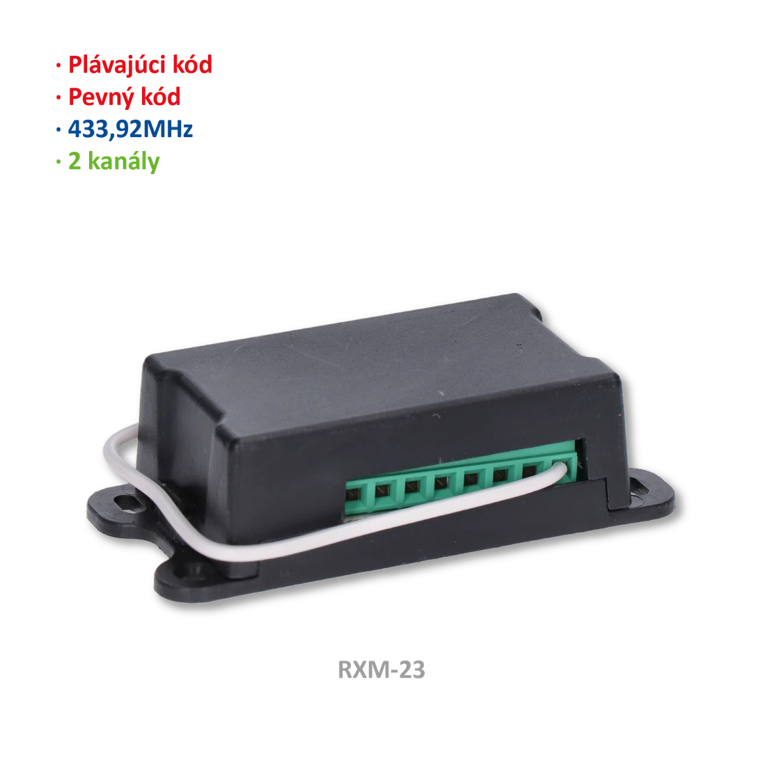 Externí přijímač 2-kanálový, pevný a plovoucí kód