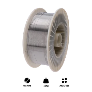 Zvárací drôt, AISI 308L, 0,8 mm, 15 kg, MIG-MAG nerez - slide 0