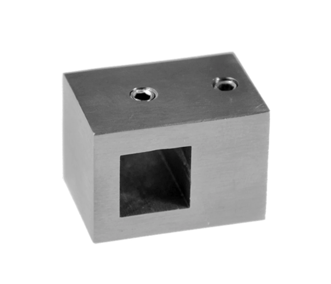 Držiak profilu 10 x 10 mm, plochý, brúsená nerez AISI 304