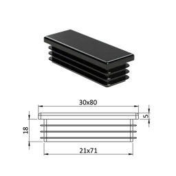 Krytka plastová 30 x 80 mm