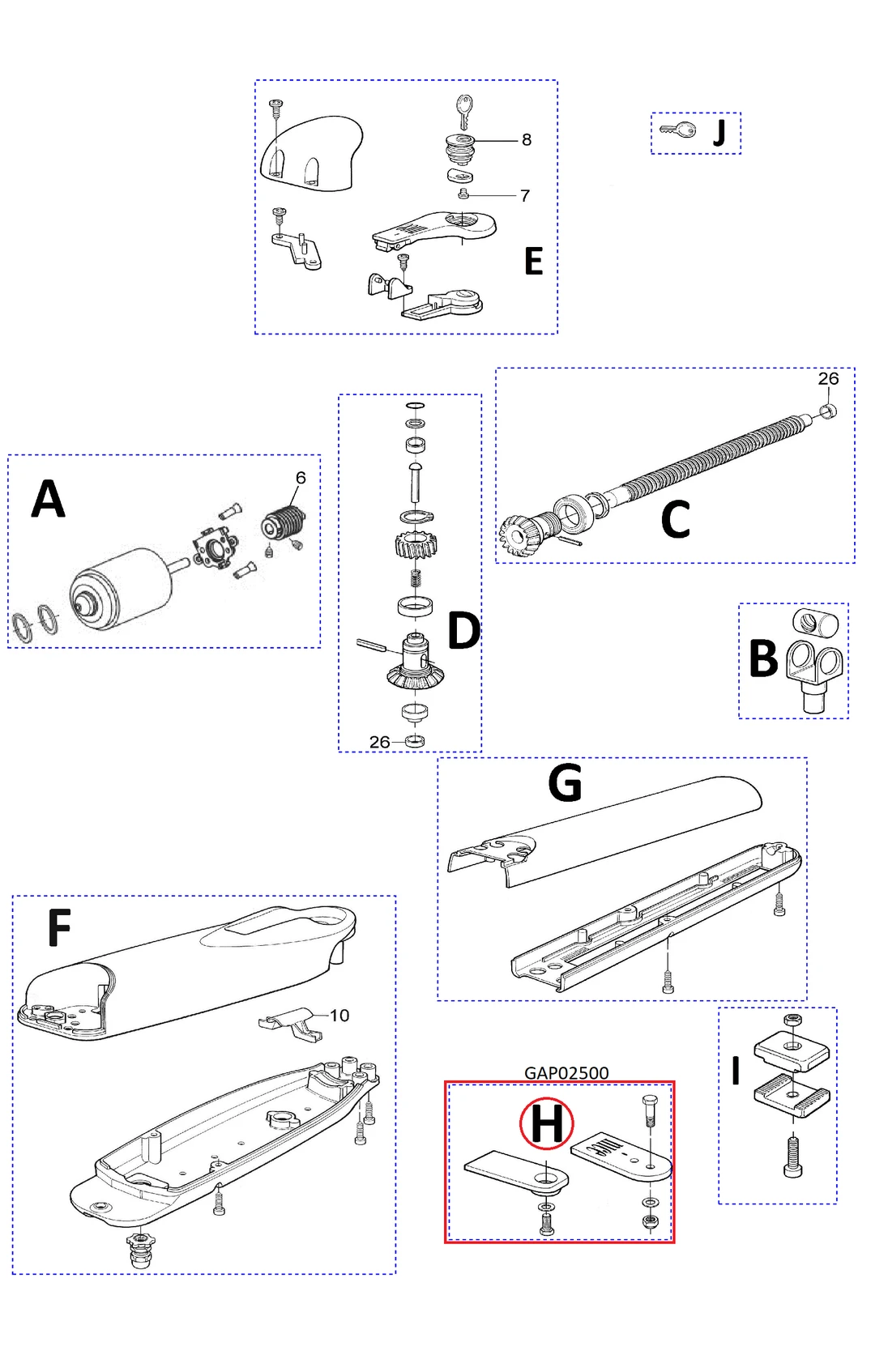 GAP02500 konzola pre WINGO2024/4000 - 2 páry