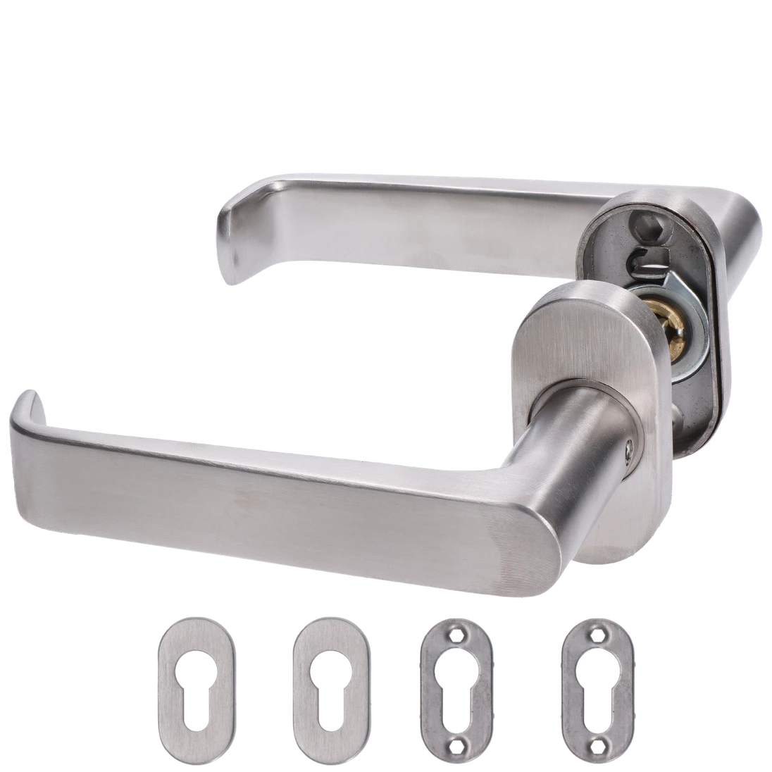 Kľučka vrátane dolnej rozety, L = 124 mm, brúsená AISI 304