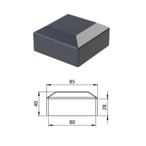 Vonkajšia krytka 80 x 80 mm, plastová PE, antracit - slide 0