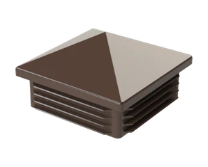 Krytka plastová so strieškou 80 x 80 mm, hnedá - slide 1