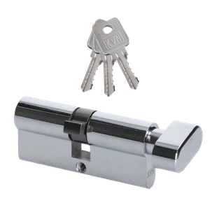 Cylindrická vložka EURO 35/35mm s kulkou, niklová, 3 klíče, šroub M5x65mm - slide 0