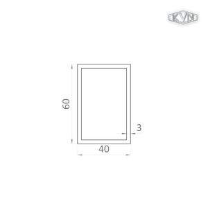 Jekl 60x40x3mm, L-6000mm, hliník bez povrchové úpravy - slide 1