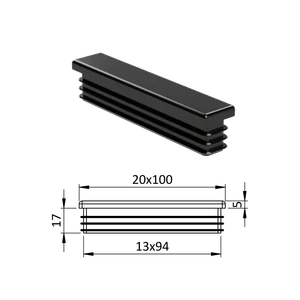Krytka plastová 20 x 100 mm, čierna - slide 0